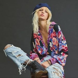 NWOT Free People Brunch a Bunch Top Tunic/Deep Combo